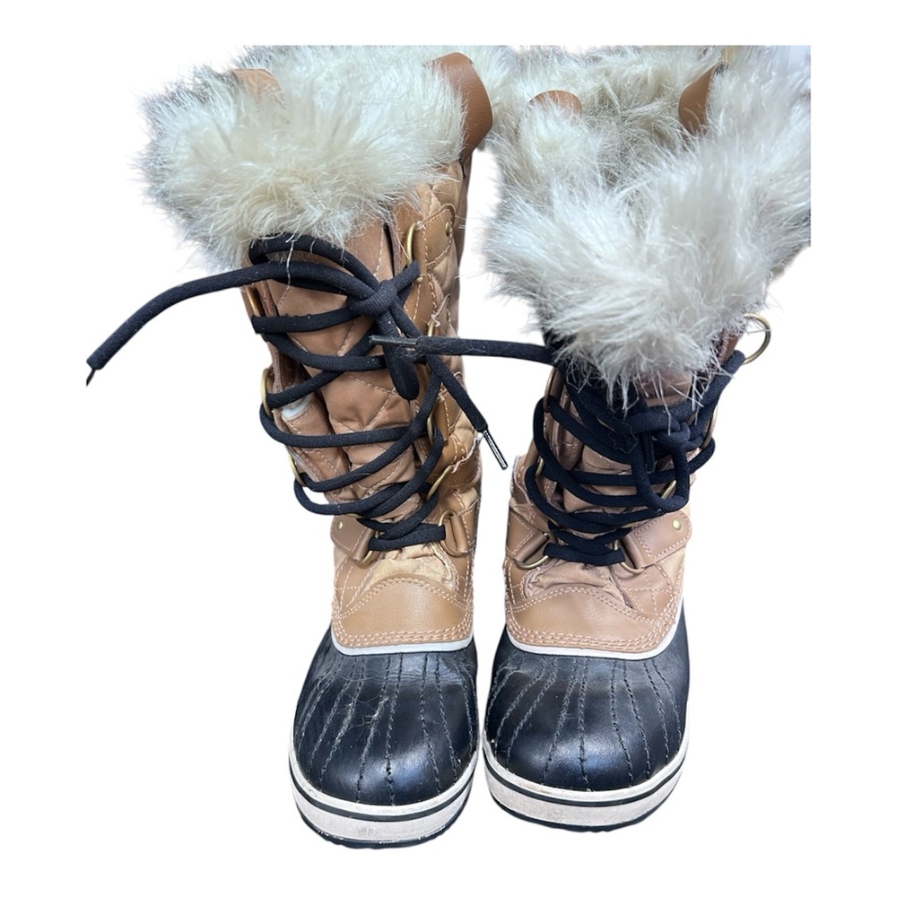 Sorel Tofino II Boots Tan Black Waterproof Winter Snow Faux Fur Size 8 - Picture 3 of 7
